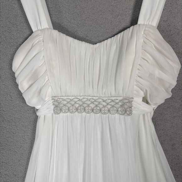 Connected Apparel Babydoll Dress Womens Size 6 Ivory White Bridal Feminine Flowy - Picture 11 of 16